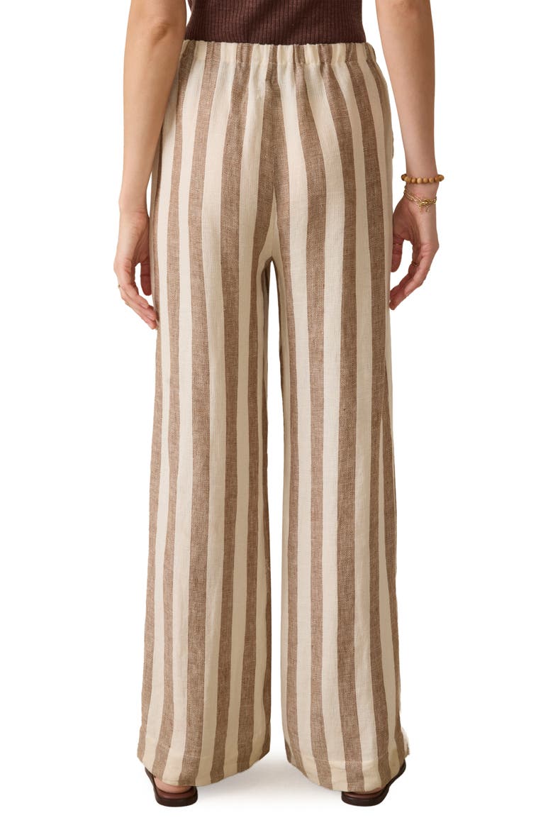 Palma Linen Stripe Drawstring Pants, Alternate, color, COCOA BEACH STRIPE