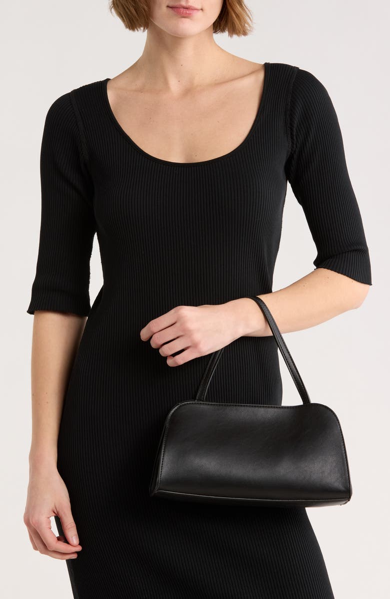 BCBG Minimalist Shoulder Bag, Alternate, color, Black