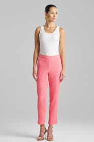 Natori Textured Cotton Jacquard Side Zip Tapered Pant