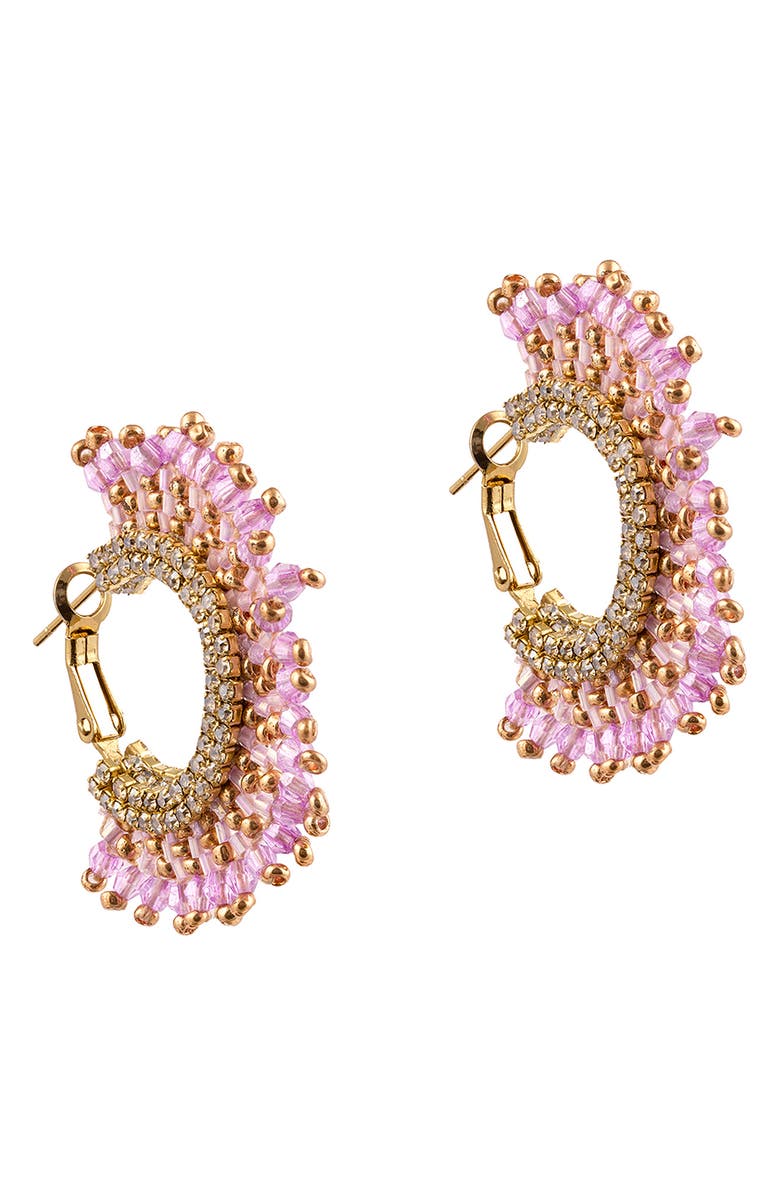 Deepa Gurnani Sierra Hoop Earrings, Main, color, Lavender