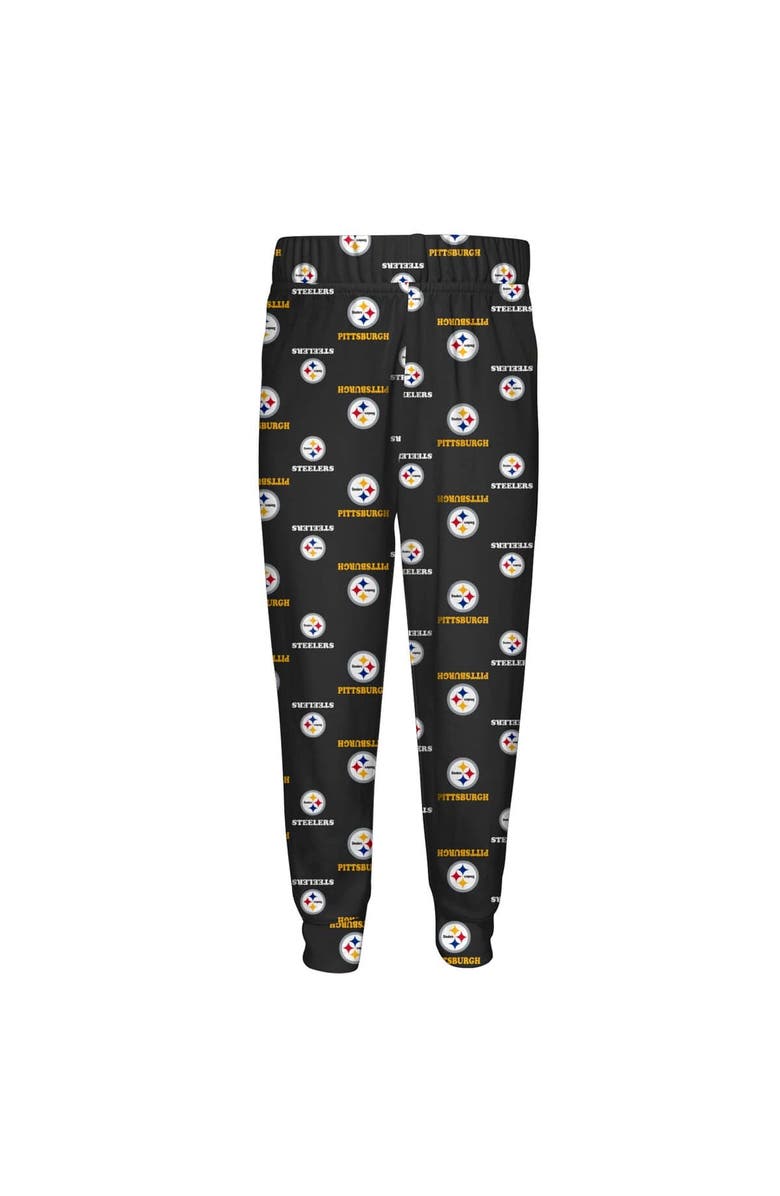 Outerstuff Toddler Outerstuff Black Pittsburgh Steelers All-Over-Print Long Sleeve T-Shirt and Pants Sleep Set, Alternate, color, Black