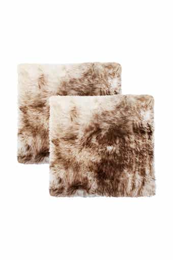 NATURAL New Zealand Genuine Sheepskin Shearling Chair Seat Pad - Set of 2