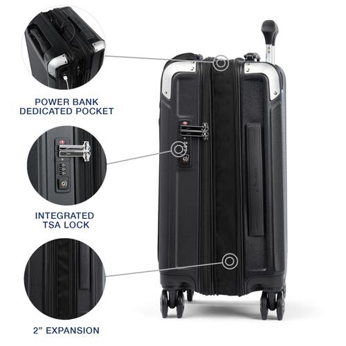 Travelpro Platinum Elite Hardside Expandable Carry-on With Laptop Pocket 21-inch Spinner In Shadow Black