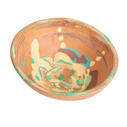 Terra-cotta Decorative Bowl, Multicolored