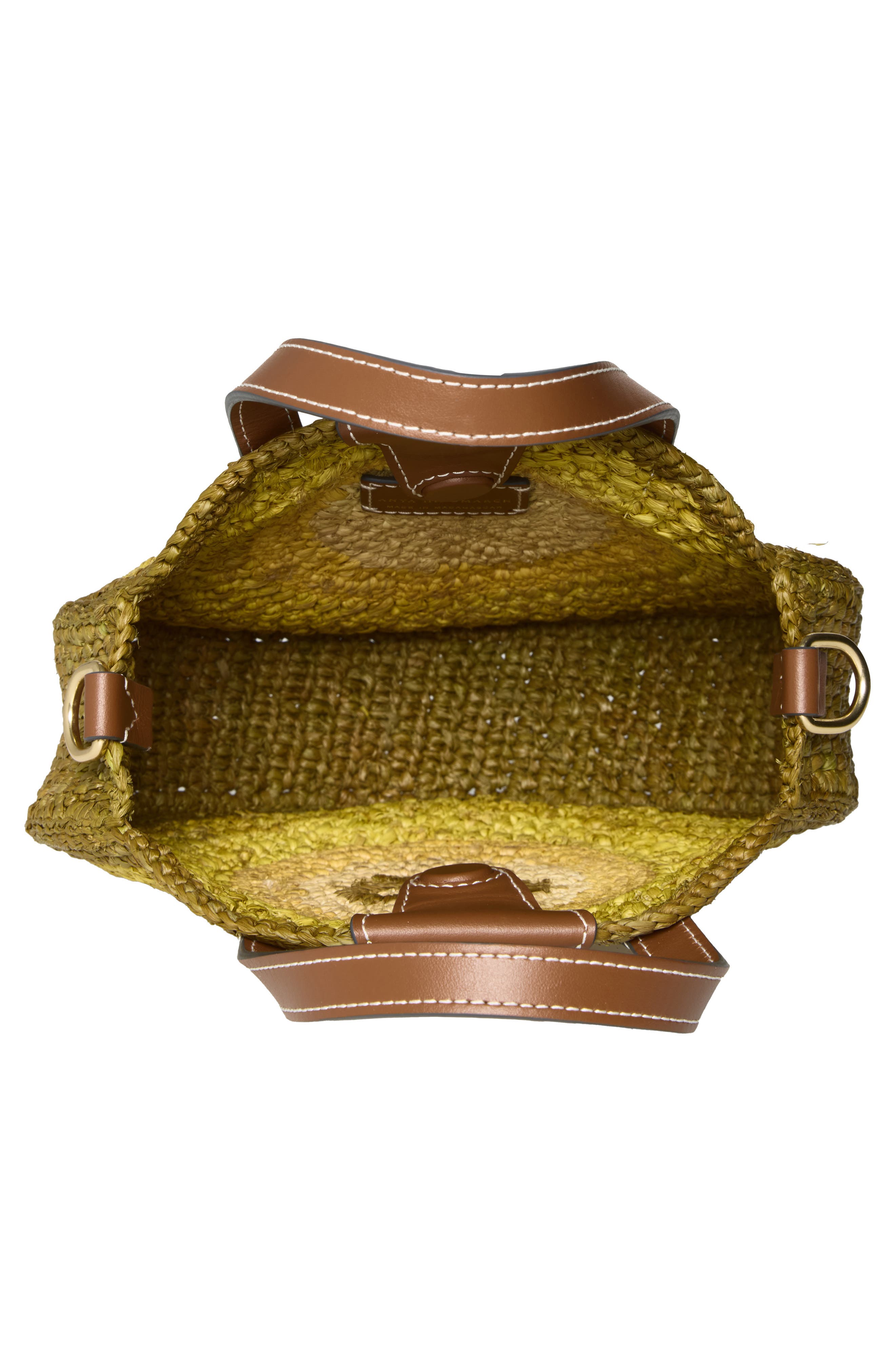 Anya Hindmarch Small Bow Round Raffia Tote, Alternate, color, Gordal