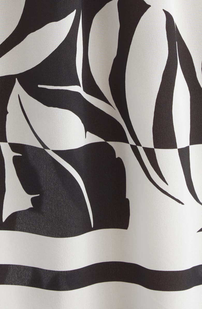 Max Mara Changio Floral Silk Midi Shirtdress, Alternate, color, Black