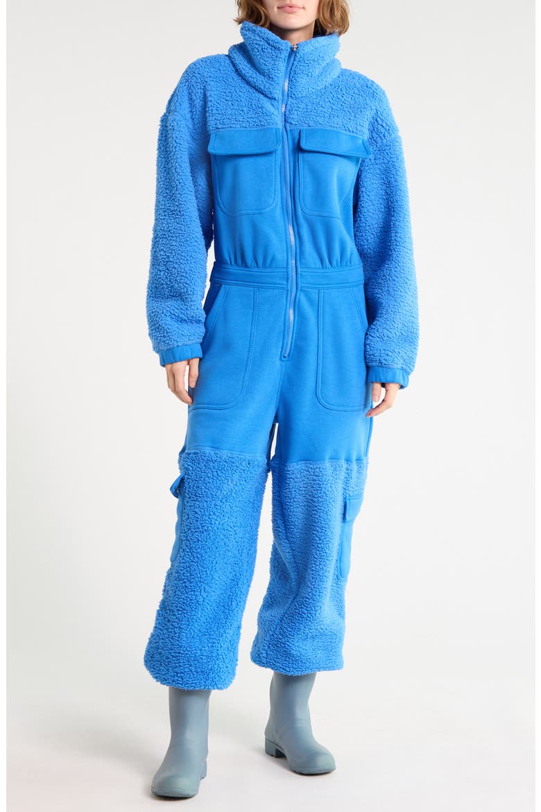 Salopette Fleece Coveralls, Main, color, RIVIERA BLUE