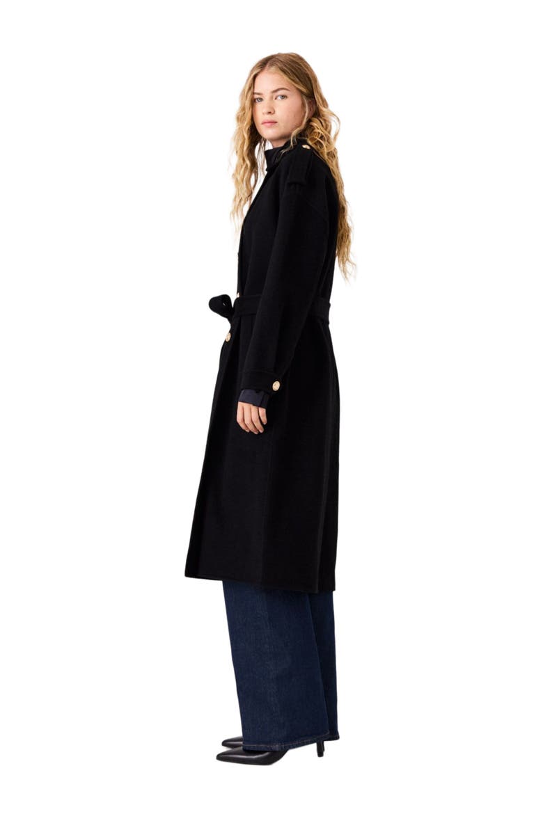 Long double-faced coat, Alternate, color, Black