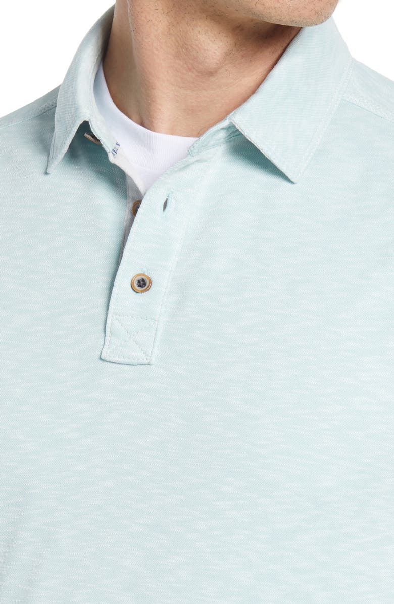 Johnston & Murphy Short Sleeve Slub Knit Polo, Alternate, color, Mint