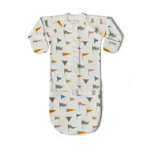 Goumikids Goumi 24 Hour Convertible Sleeper Baby Gown In Metallic
