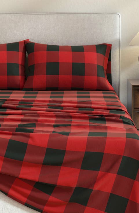 Turkish Cotton Flannel Plaid Sheet Set