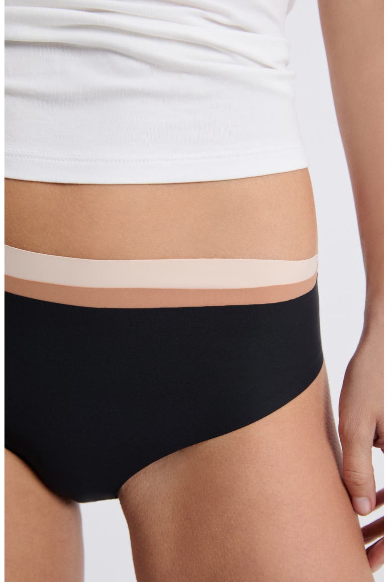 Jessy 3-Pack Bikinis, Alternate, color, BLACK/ BEIGE MULTICOLOR
