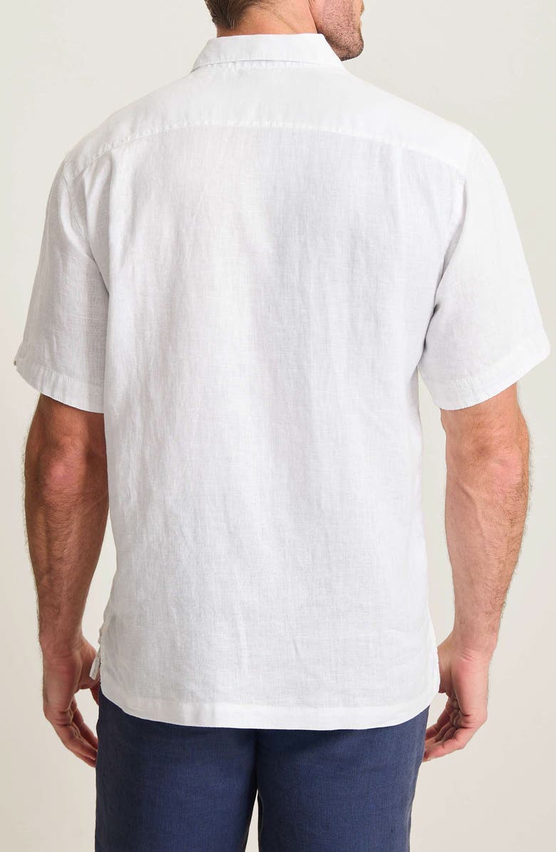Tommy Bahama Paradise Breezer Short Sleeve Linen Button-Up Shirt, Alternate, color, White