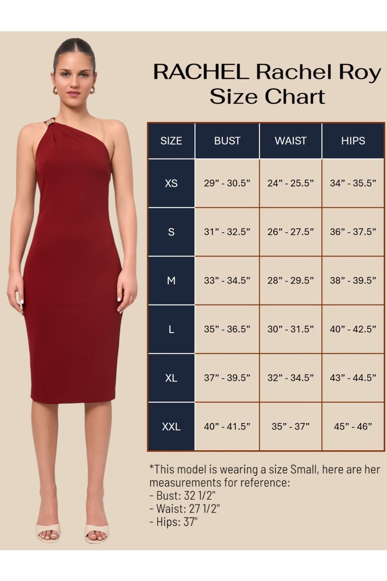 Sia One Shoulder Chain Strap Midi Dress, Alternate, color, Dark Red