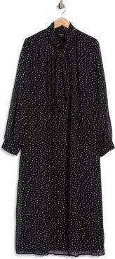 AREA STARS Polka Dot Long Sleeve Dress