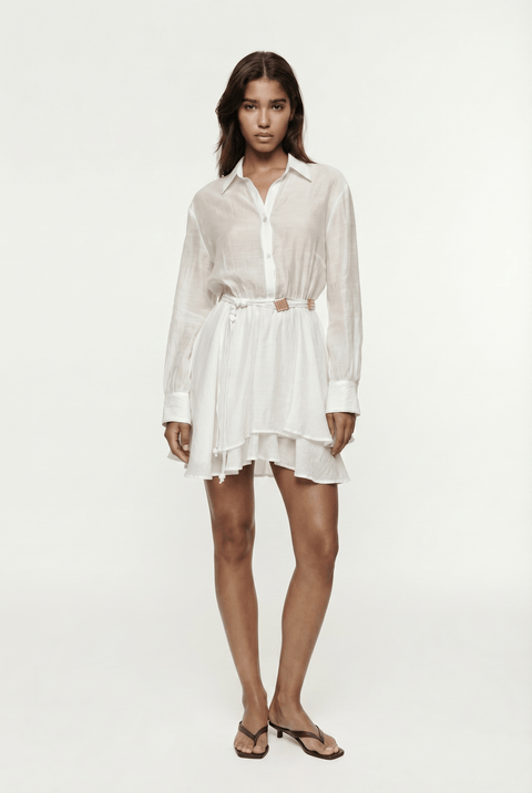 Alora Tencel Mini Shirt  Khaki Dress