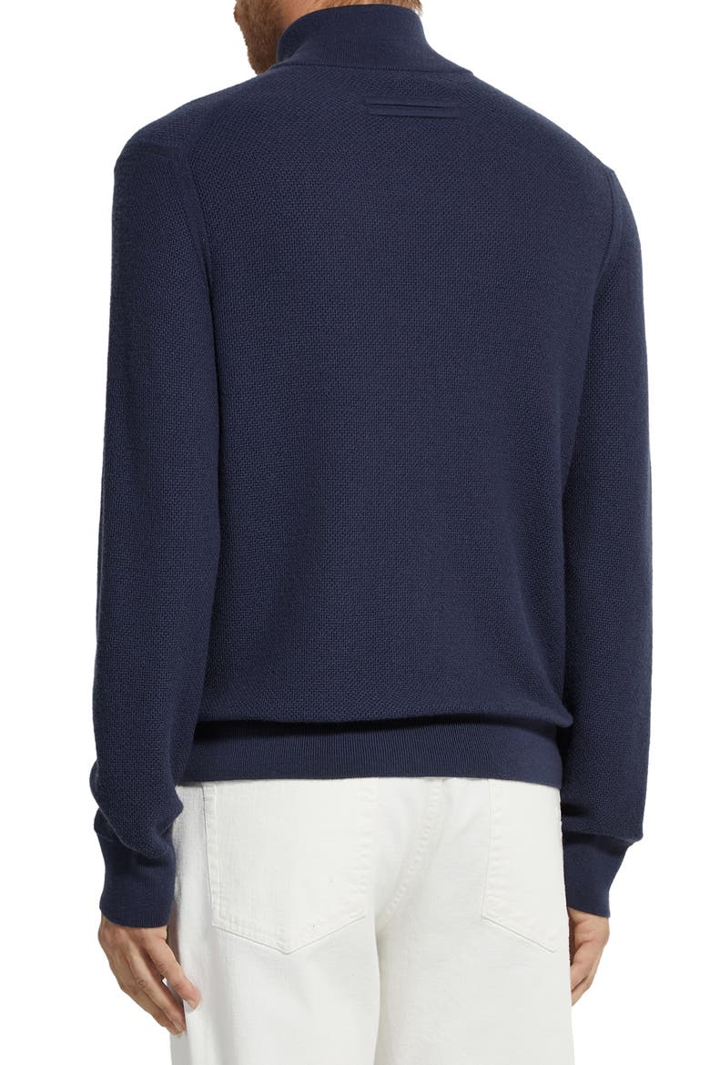 Oasi Cashmere Quarter Zip Sweater, Alternate, color, INK BLUE