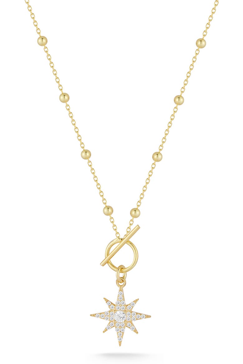14K Gold Plated Sterling Silver Star Toggle Pendant Necklace, Main, color, YELLOW GOLD
