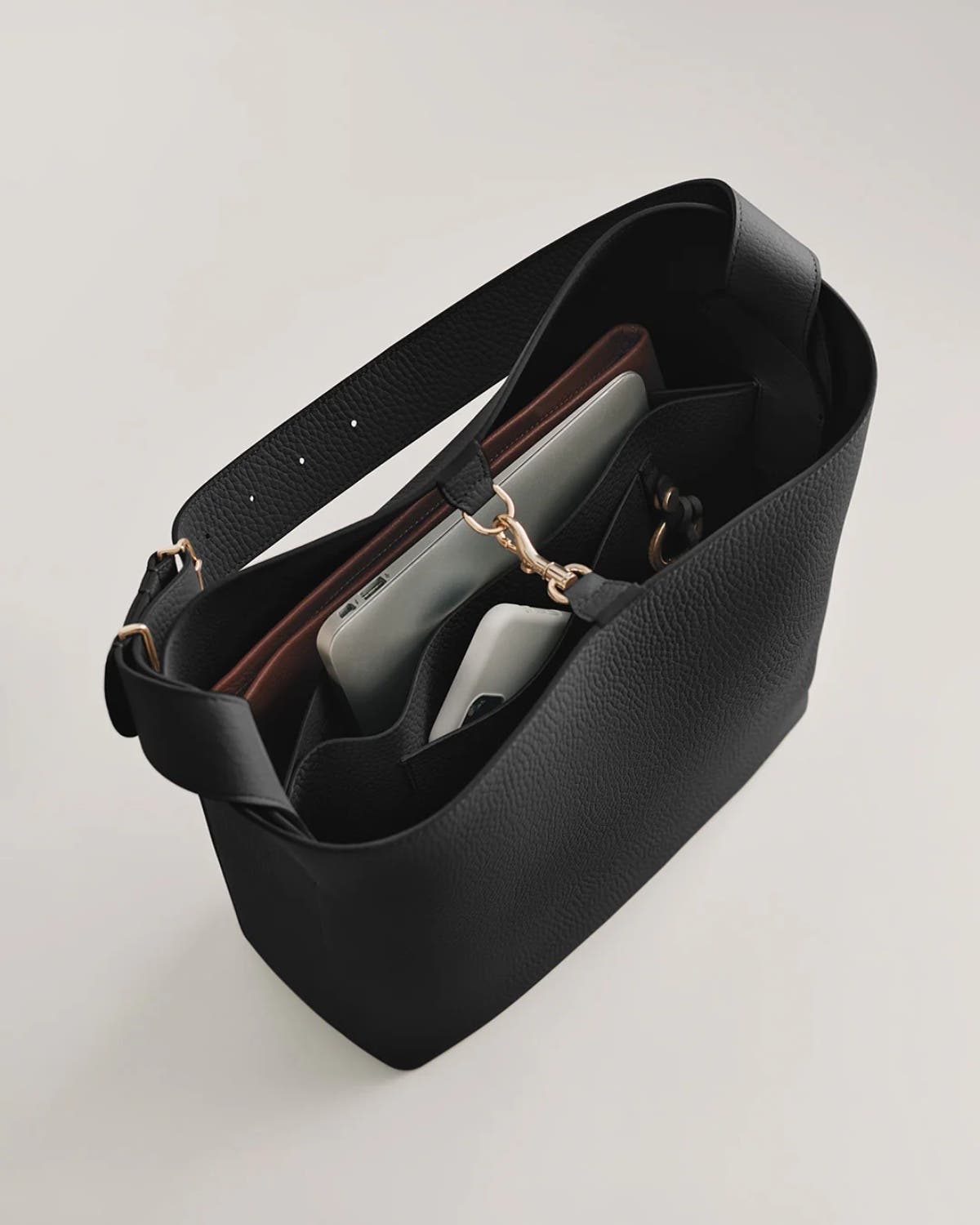 Cuyana Oversized Linea Bag, Alternate, color, Black