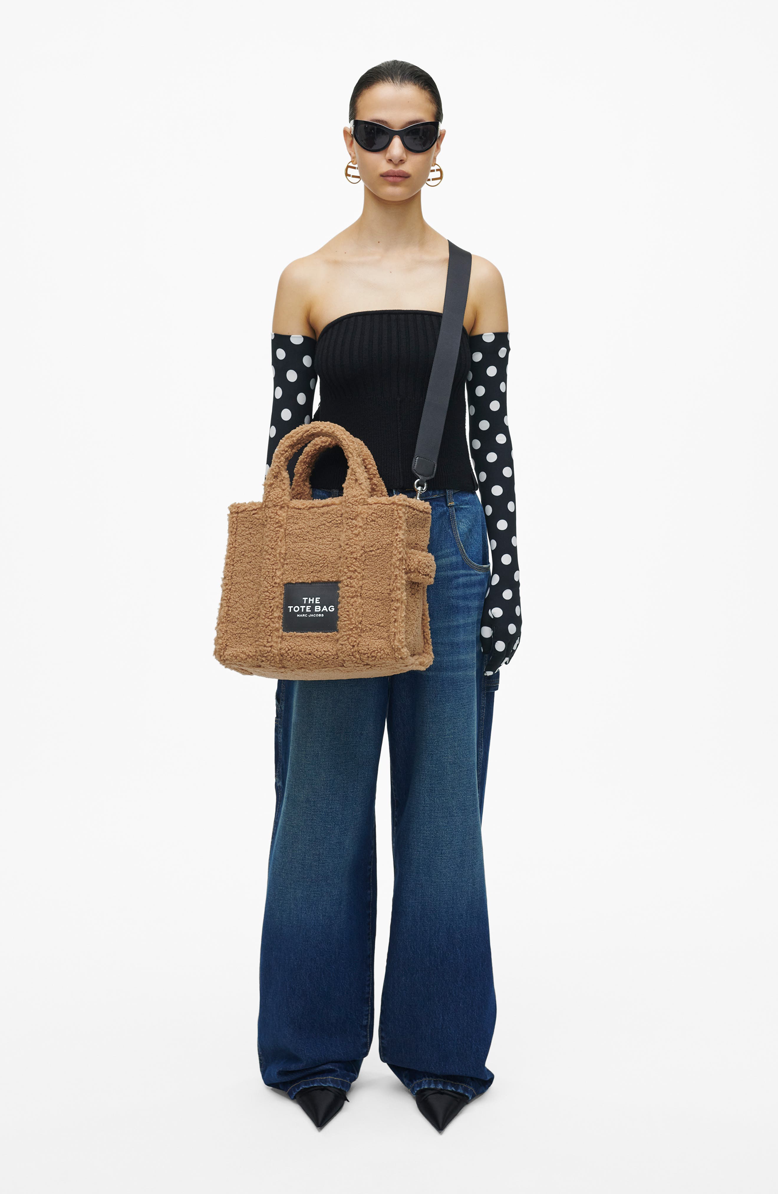 Marc Jacobs The Teddy Medium Faux Fur Tote Bag, Alternate, color, Camel