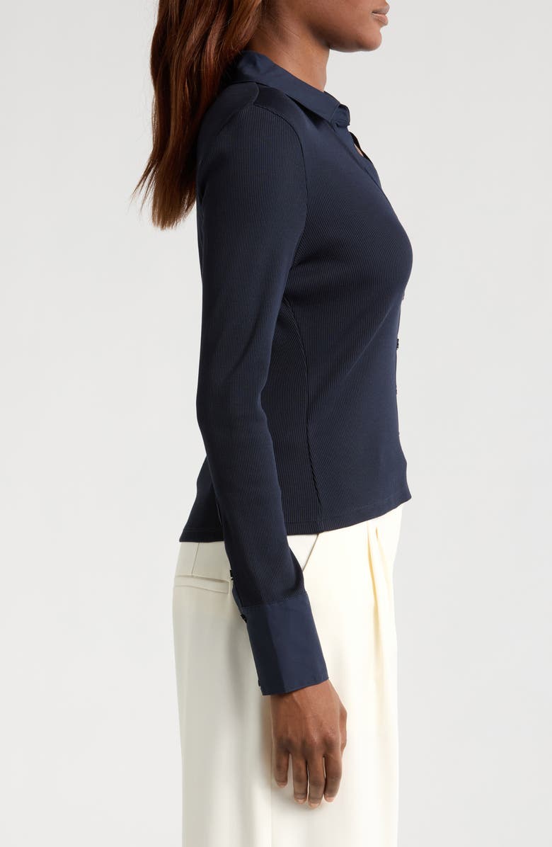 Veronica Beard Scottie Knit Button-Up Shirt, Alternate, color, 