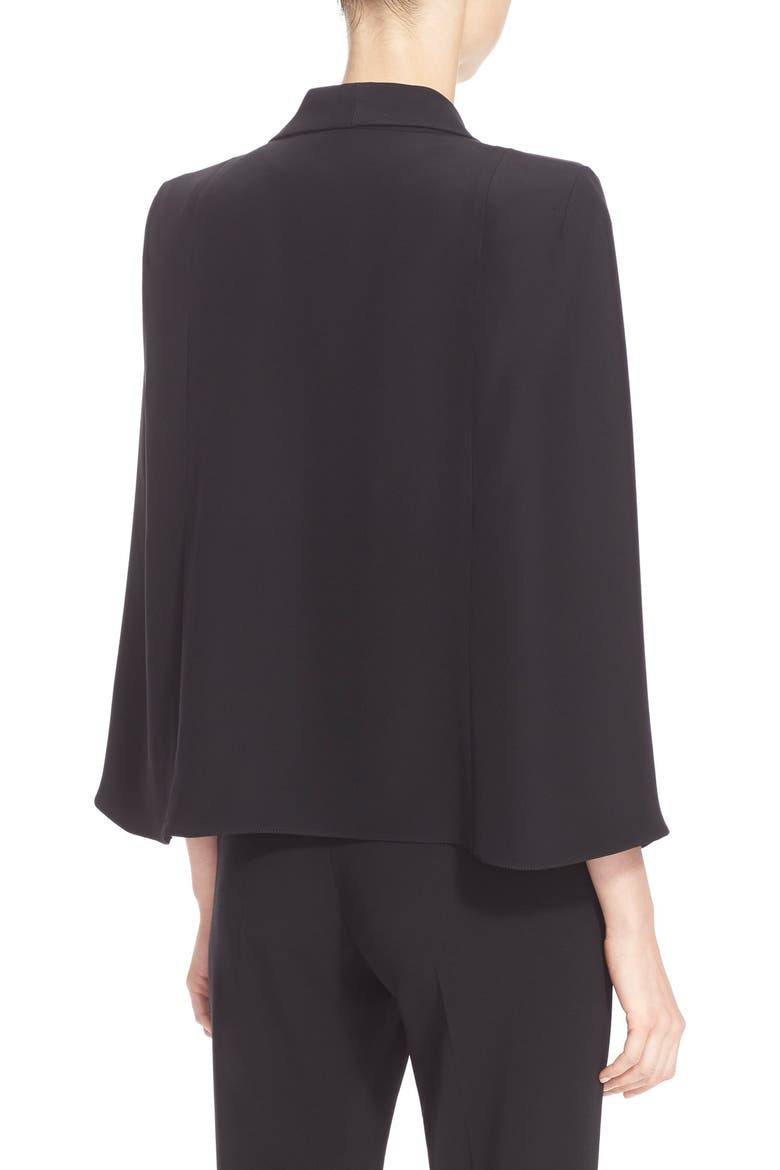 Crepe Cape Jacket, Alternate, color, BLACK