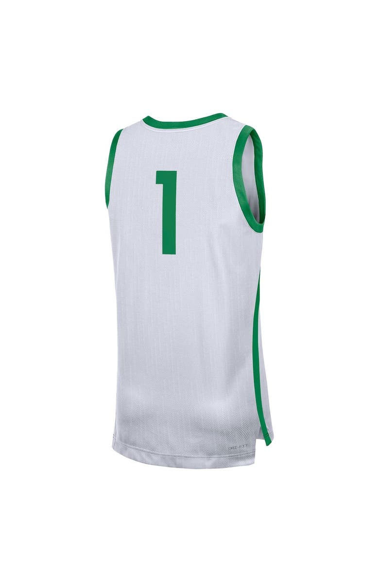 Nike Men's Nike #1 White Oregon Ducks Replica Jersey, Alternate, color, White