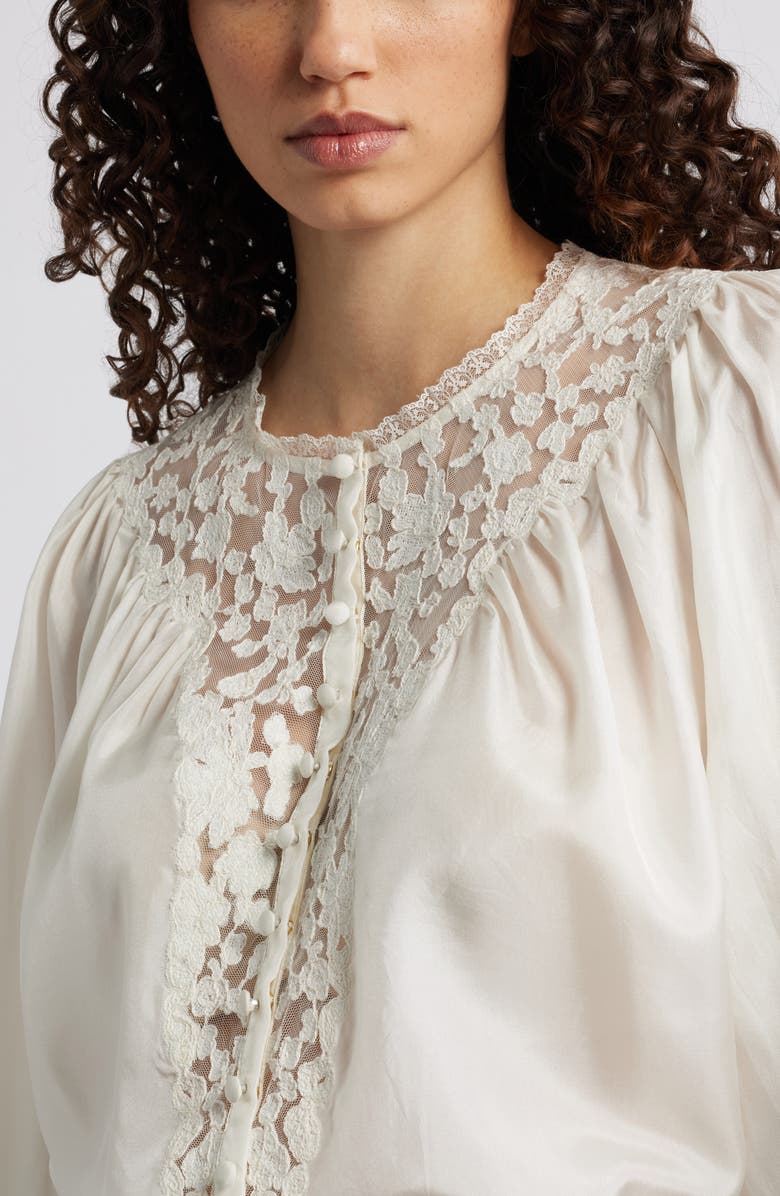 LoveShackFancy Carine Top, Alternate, color, Ivory