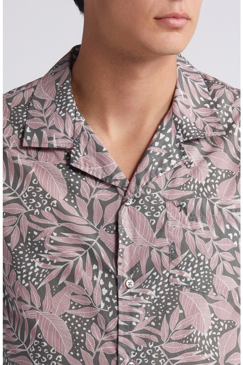 Botanical Print Camp Shirt, Alternate, color, MAUVE