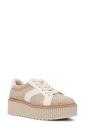 Dolce Vita Dv By Bubbles Platform Sneaker In Raffia