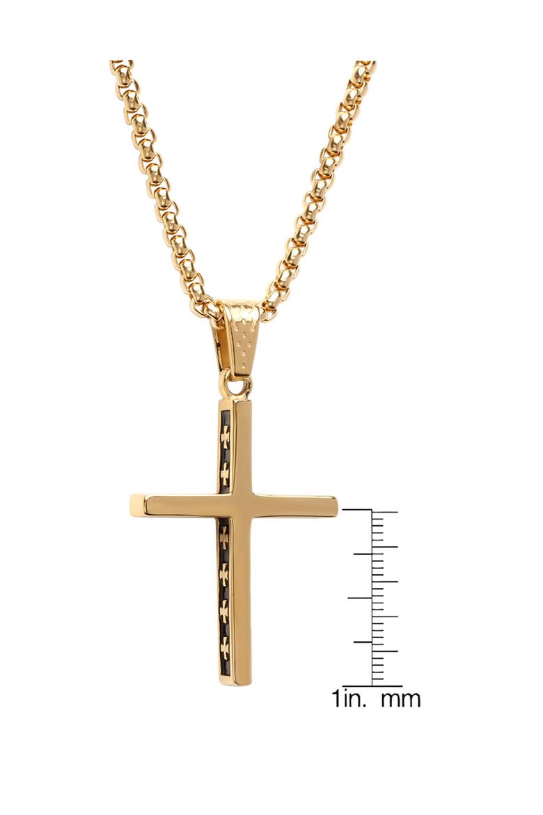 Men's 18k Gold Plated Cross Pendant Necklace, Alternate, color, GOLD