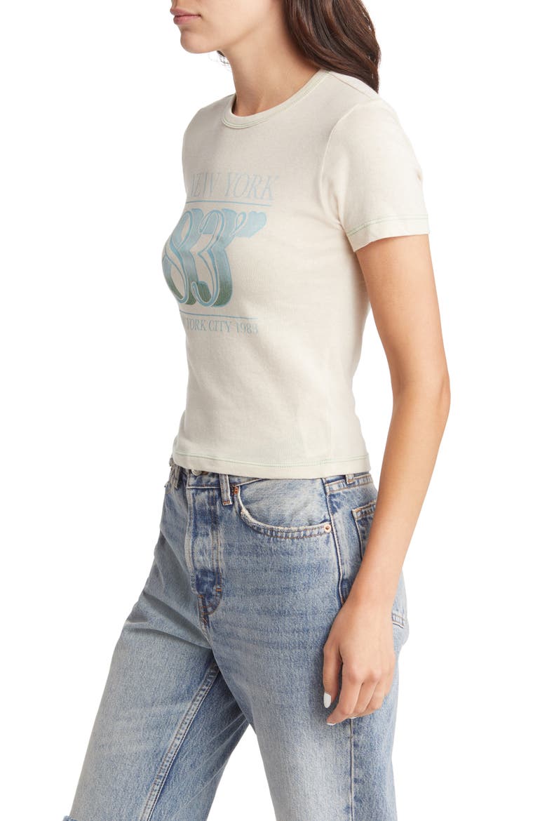 New York '83 Graphic Baby Tee, Alternate, color, STONE