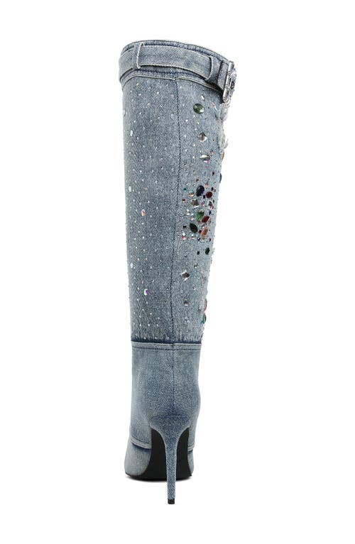 London Rag Cornik Pointed Toe Knee High Boot In Blue