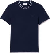 Lacoste Regular Fit Tipped Piqué Crewneck T-Shirt