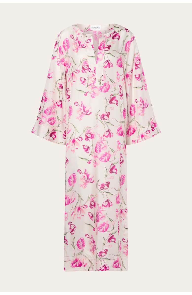Malina Brenda Silk Maxi Kaftan Dress, Alternate, color, Tulip Pink