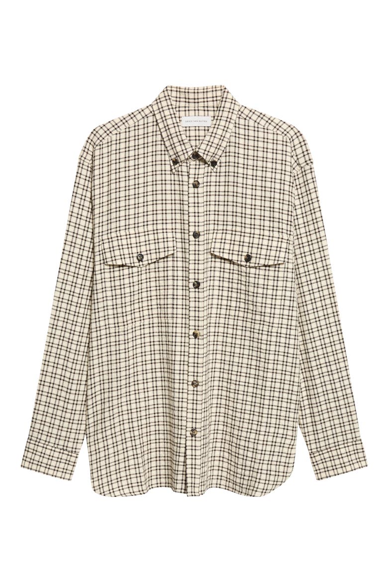 Cromo Check Button-Down Shirt, Alternate, color, ECRU