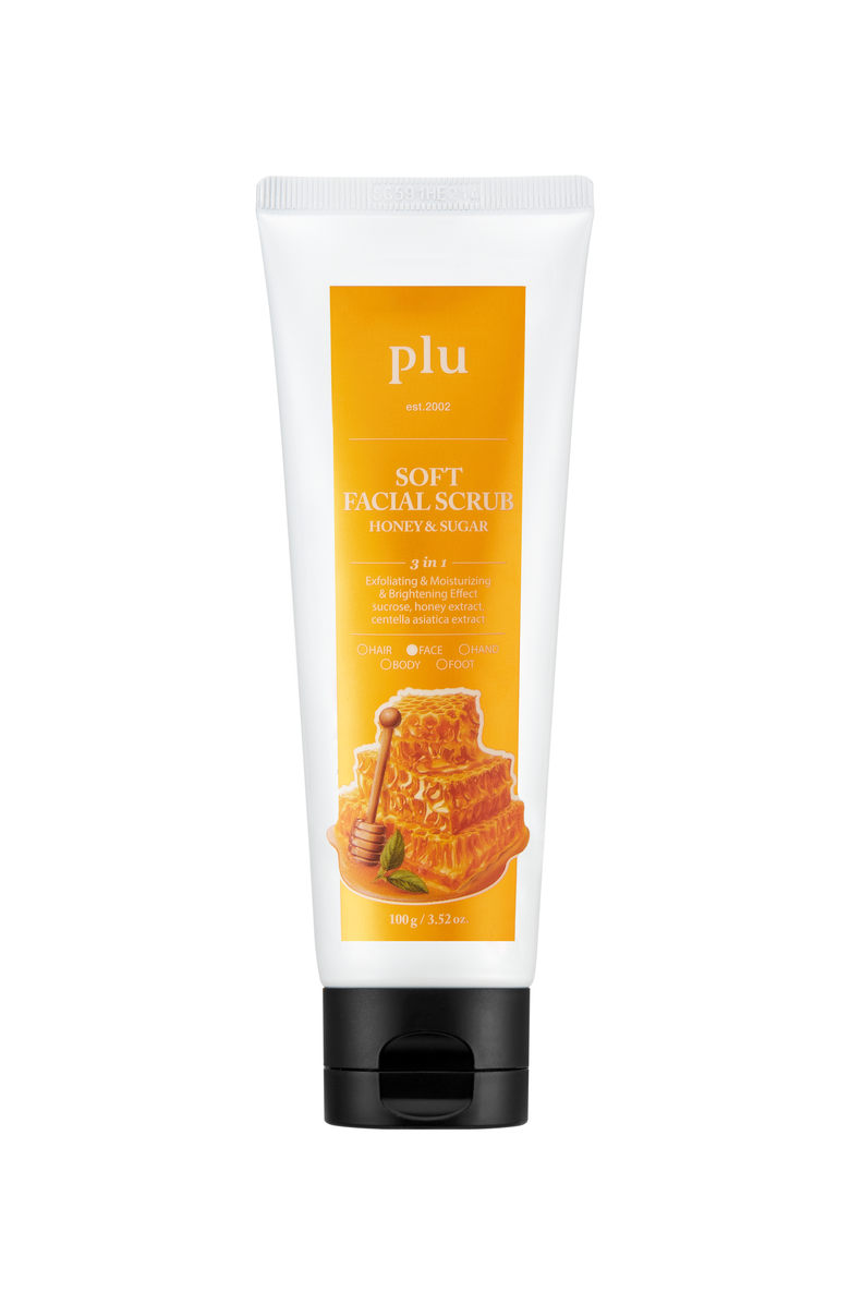 Plu Soft Facial Scrub Honey & Sugar, Main, color, NO COLOR