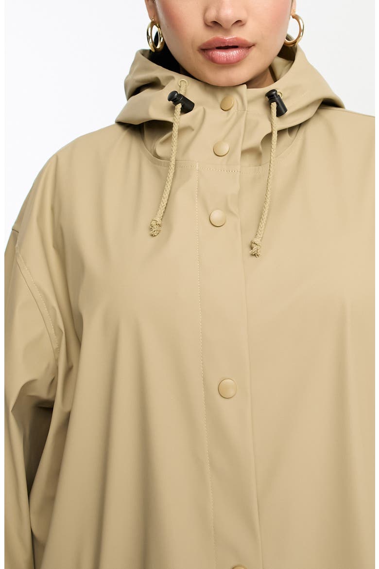 Curve Hooded Raincoat, Alternate, color, TAN
