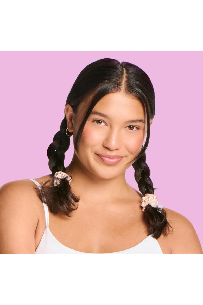Slim Satin Hair Scrunchies, Alternate, color, Brown