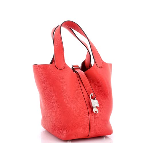 Pre-owned Hermes Hermes Picotin Lock Bag Maurice Pm In Orange