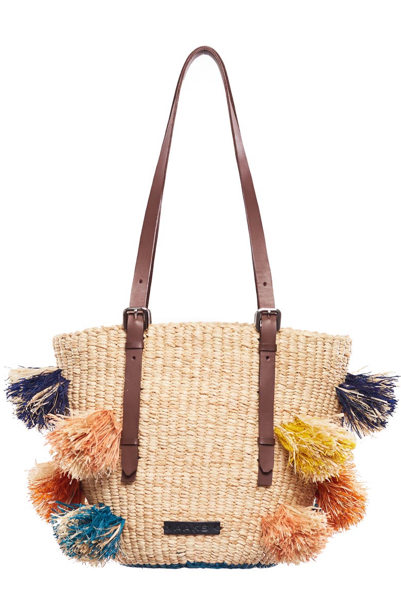 A A K S Hawa Rainbow Raffia Tote, Main, color,