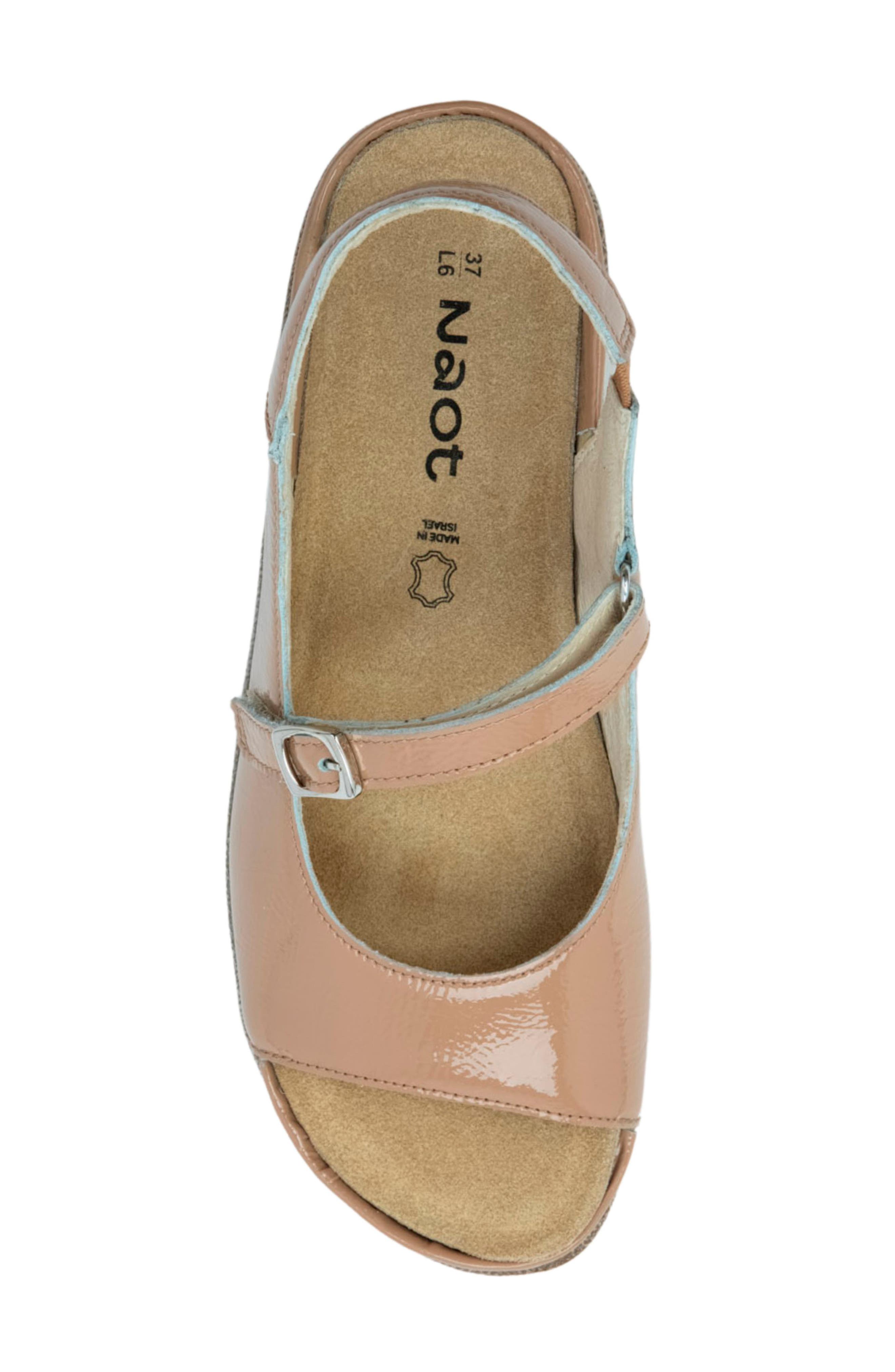 Naot Toka Slingback Sandal, Alternate, color, Camel Crinkle Patent Leather