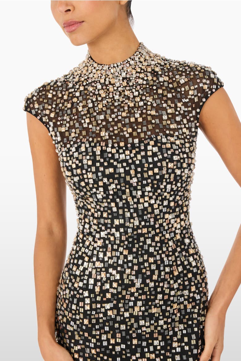 Treasure Beaded Maxi Dress, Alternate, color, Liquorice