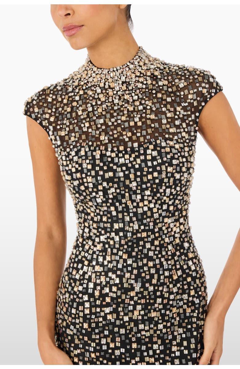 Jenny Packham Treasure Beaded Maxi Dress, Alternate, color, Liquorice