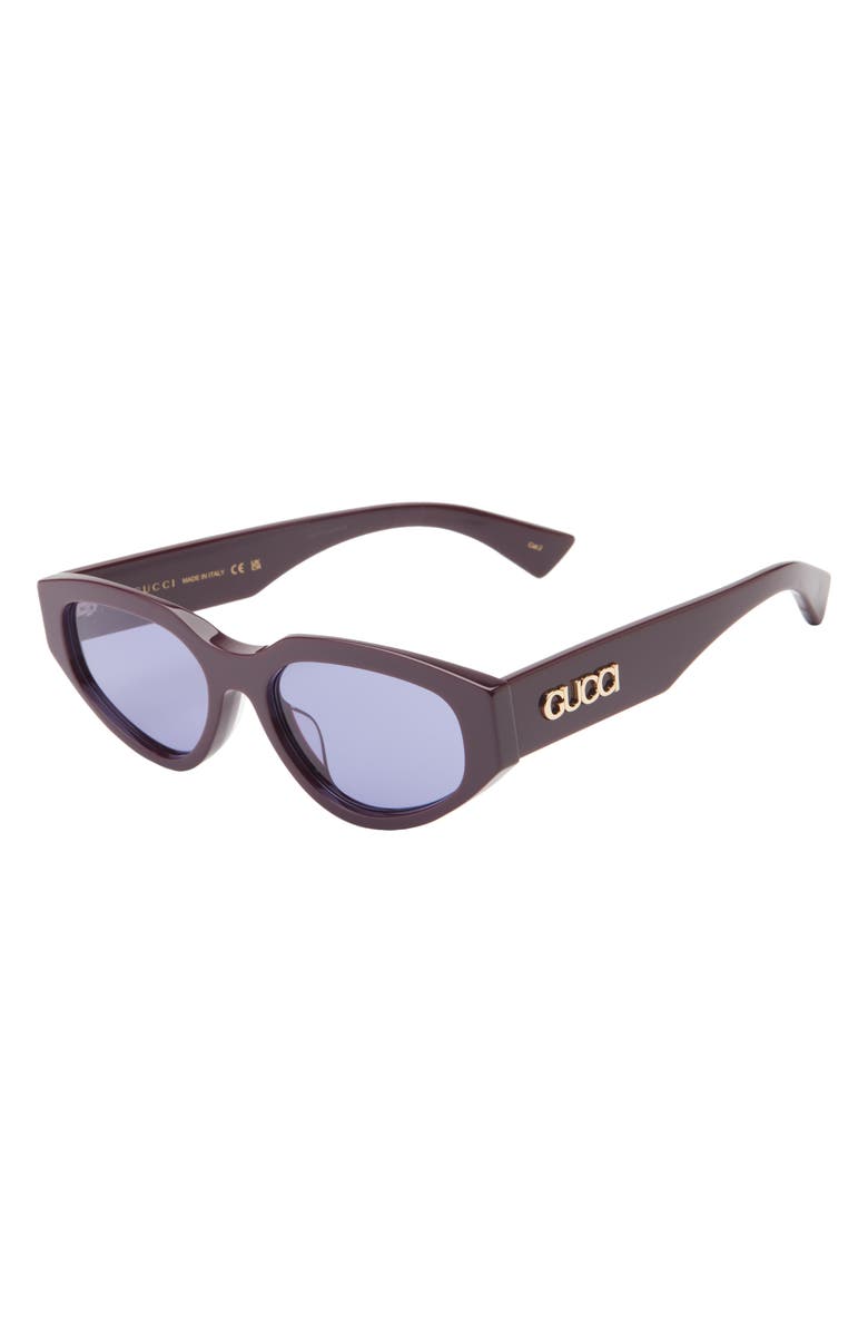 Gucci 55mm Oval Sunglasses, Alternate, color, Violet