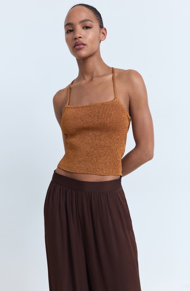 MANGO Tie Cuff Balloon Pants, Alternate, color, Chocolate