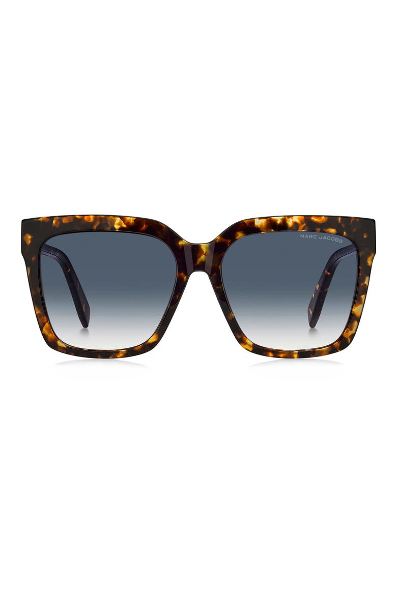 57mm Gradient Square Sunglasses, Main, color, HAVANA/ DARK BLUE
