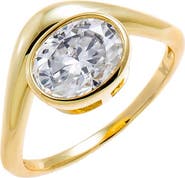 BY ADINA EDEN Moissanite Oval Bezel Swirled Ring