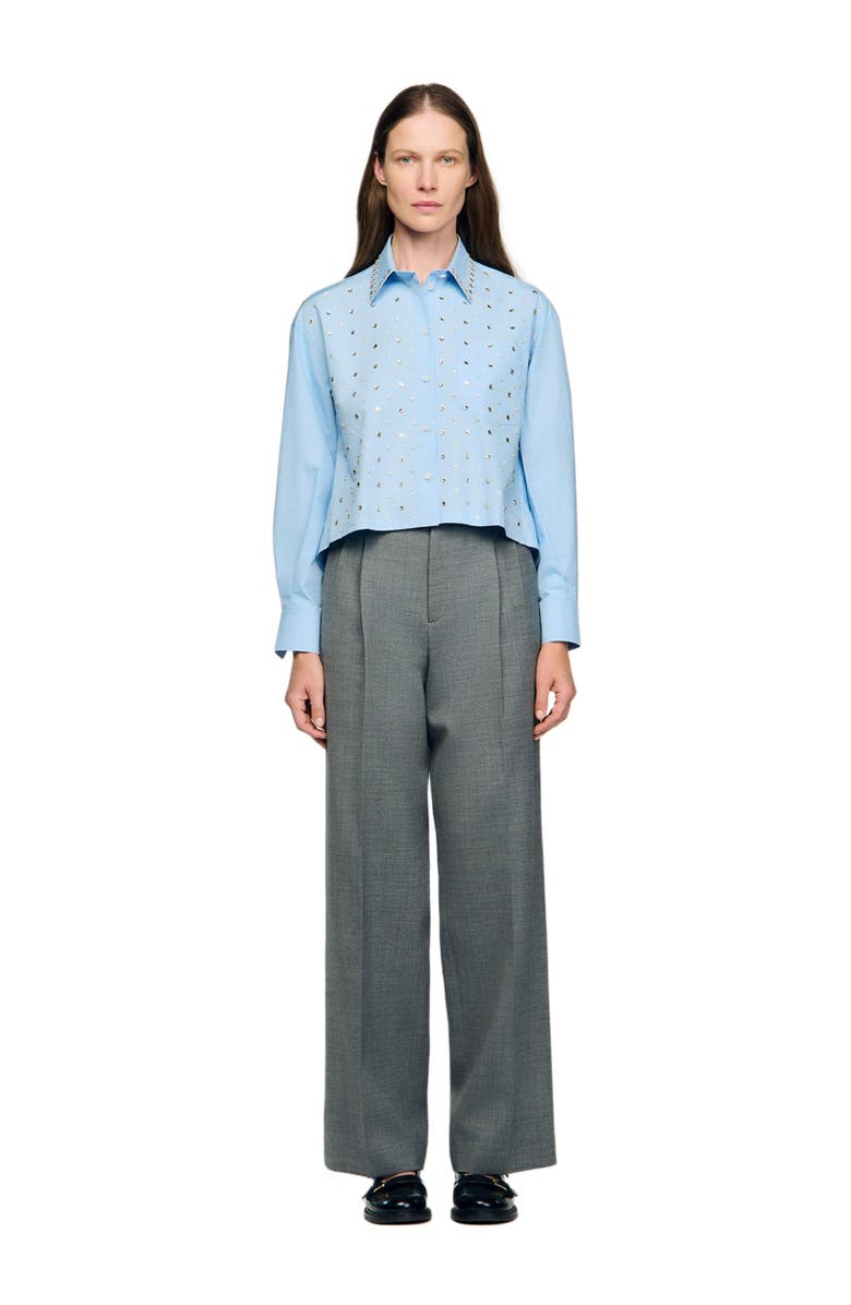SANDRO Rhinestone shirt, Alternate, color,