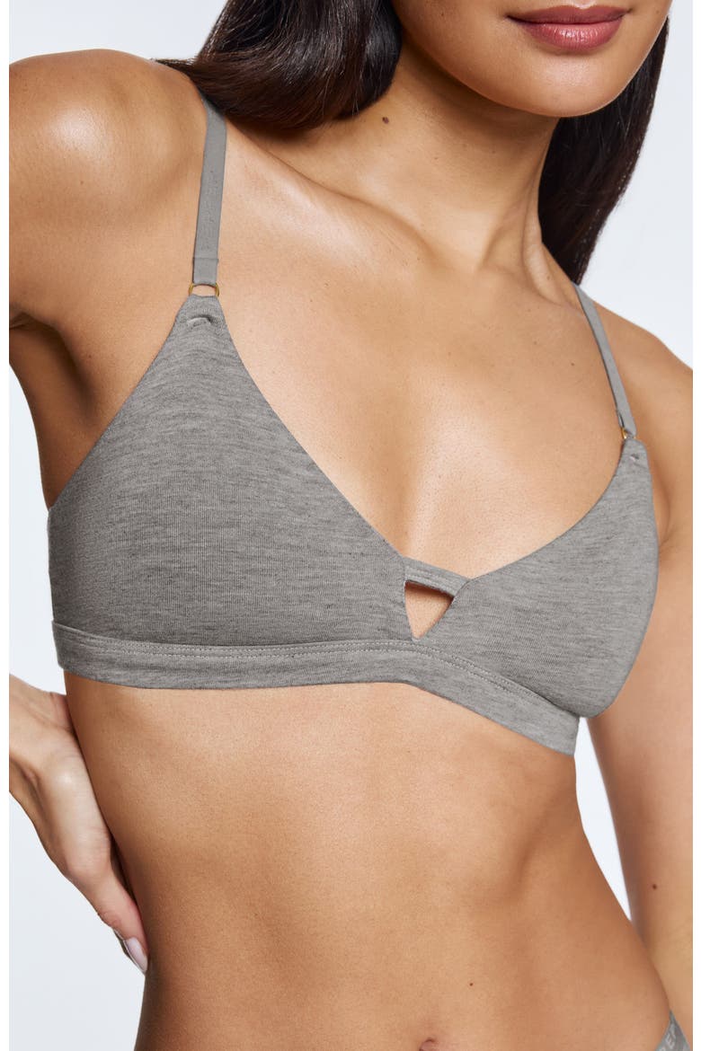 Supima Cotton Wirefree Bra, Main, color, Heather Grey